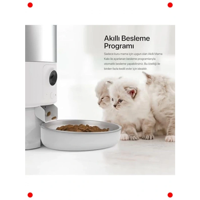 Akıllı Otomatik Kedi Mama Kabı, Uzaktan Kontrollü 5L