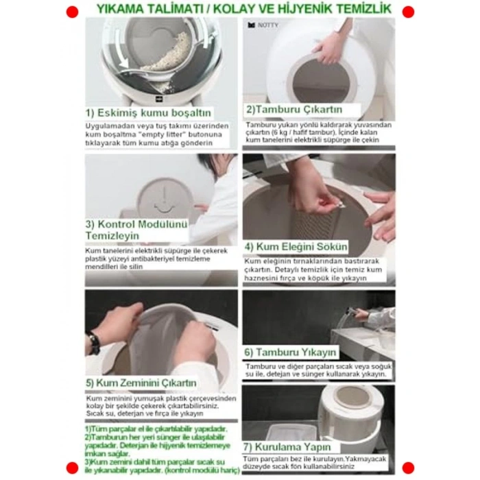 Akıllı Otomatik Kedi Tuvaleti - 14L Atık Hazneli