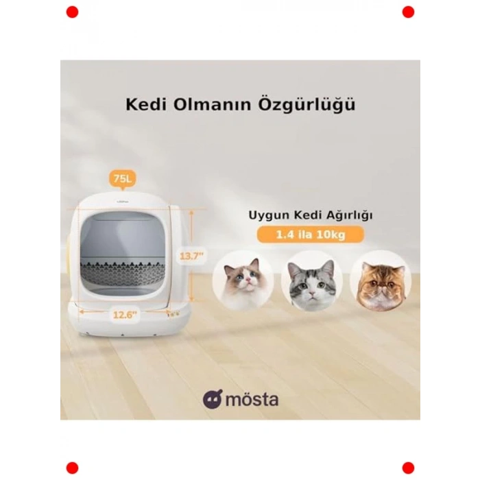 Akıllı Otomatik Kedi Tuvaleti - Mobil Kontrollü