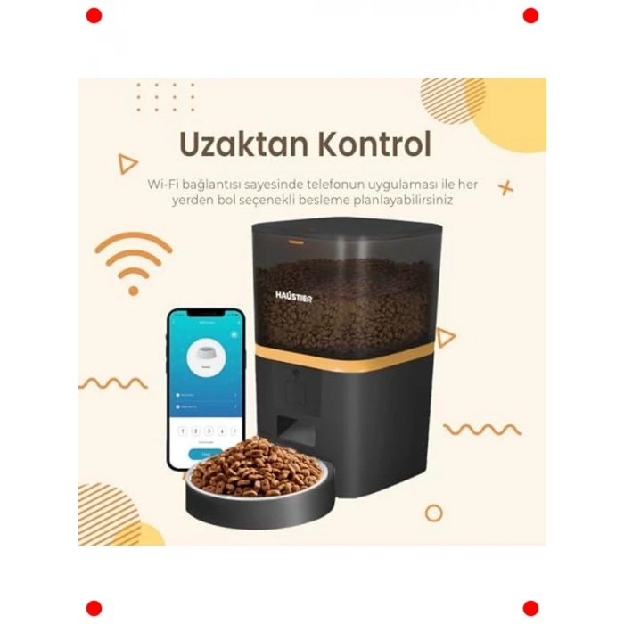 Akıllı Otomatik Mama Kabı 6 Lt – Wi-Fi Uygulama Kontrollü