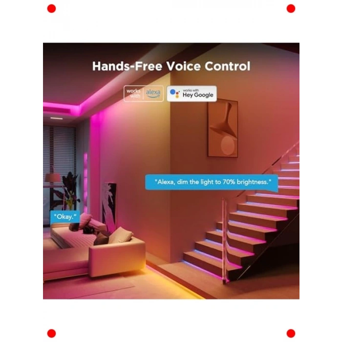 Akıllı RGBICW Wi-Fi+BT LED Şerit Aydınlatma (5M)