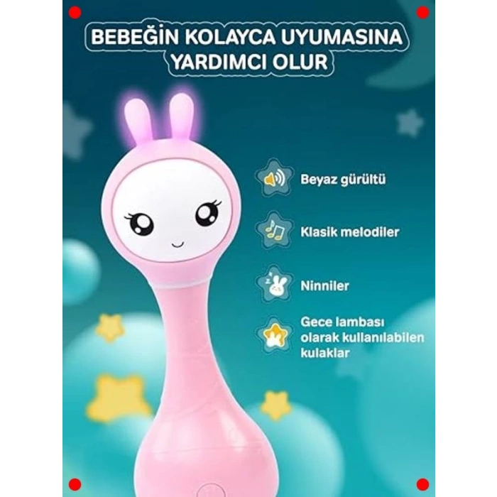 Akıllı Sesli Pembe Tavşan – Çocuklar İçin Eğitici Oyuncak