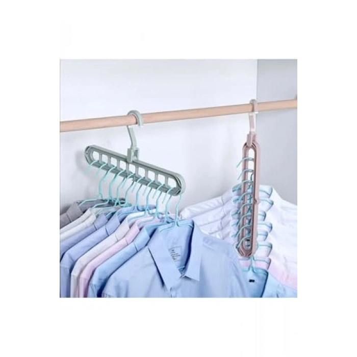 Akıllı Sihirli Elbise Askısı - 9 Gözlü 5 Adet Set