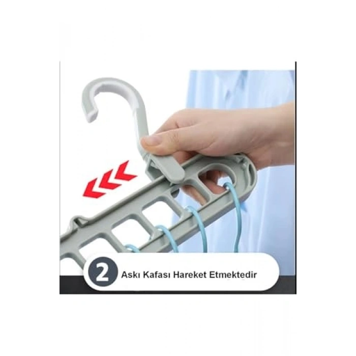 Akıllı Sihirli Elbise Askısı - 9 Gözlü 5 Adet Set