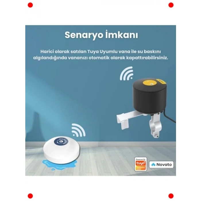 Akıllı Su Baskını Sensörü - Dahili Alarm ve Ağ Uyumlu