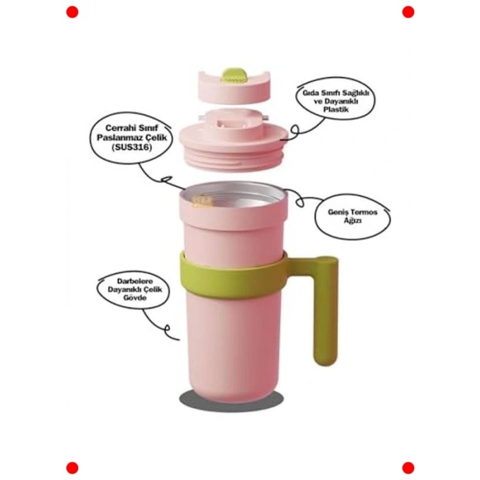 Akıllı Termos Mug | LED Sıcaklık Göstergeli 600ml