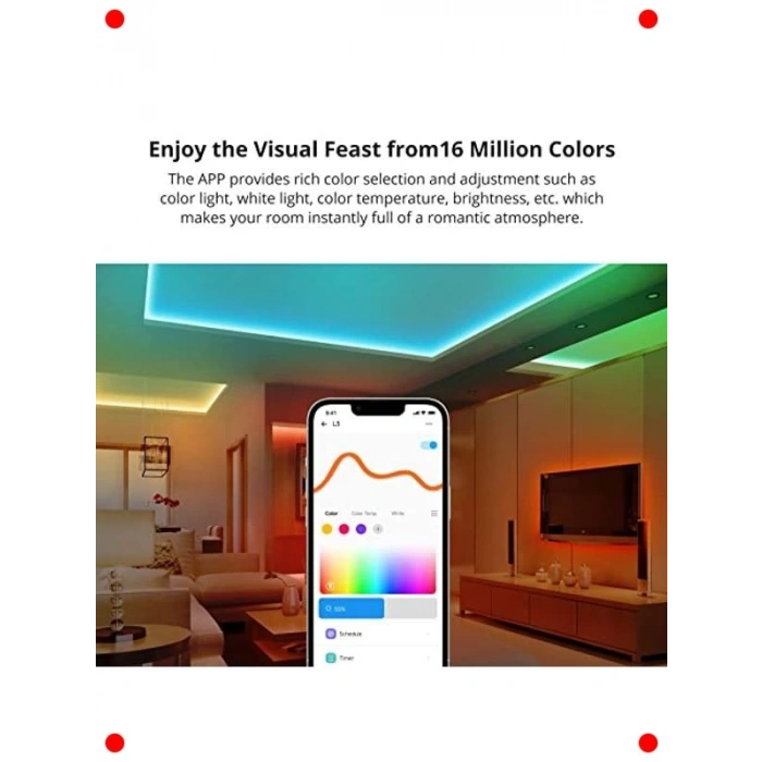 Akıllı WiFi RGB Led Şerit Işıklar - 5m Ses Kontrollü