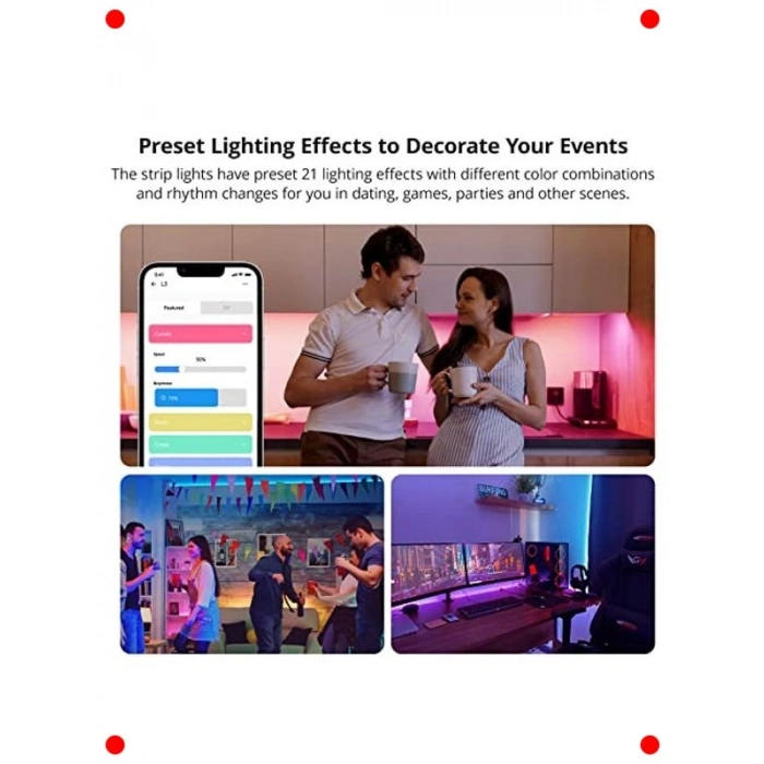 Akıllı WiFi RGB Led Şerit Işıklar - 5m Ses Kontrollü