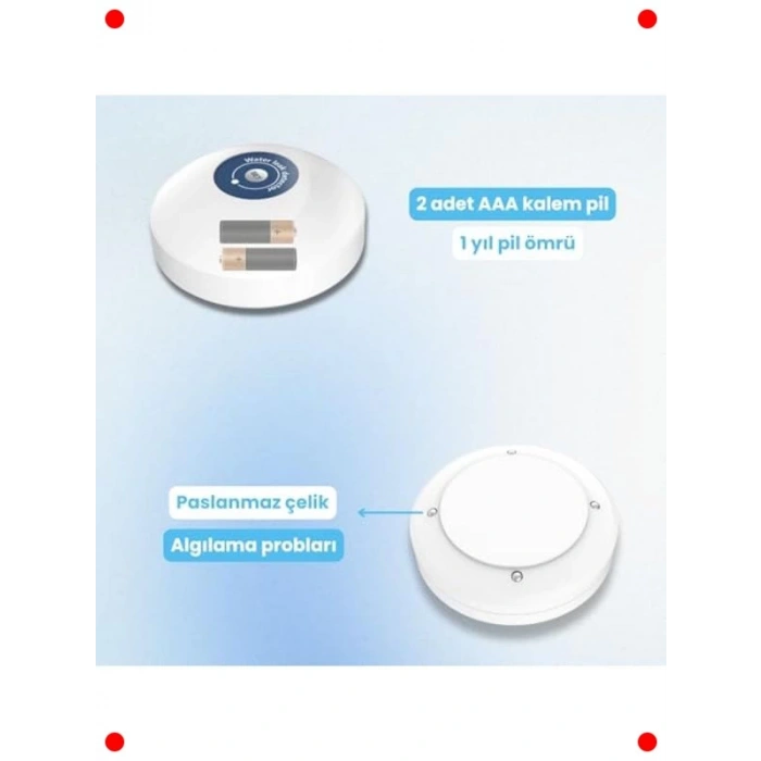 Akıllı WiFi Su Baskını Sensörü - Dahili Alarmlı