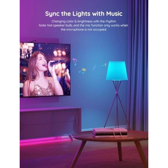 Akıllı Wifi ve BT Kontrollü Ampul, 800 Lm Aydınlatma