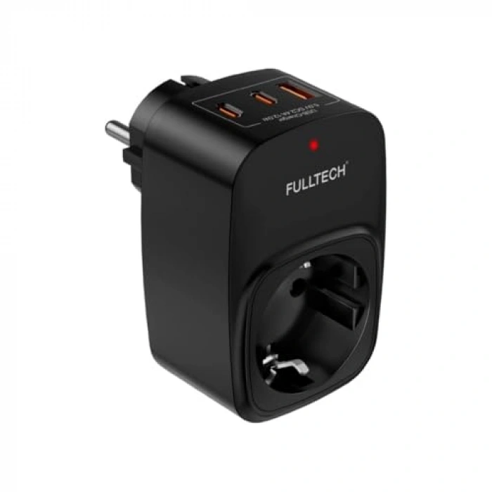 Akım Korumalı Duvar Prizi, 3680W Güç, 16A ve 2 USB Girişi