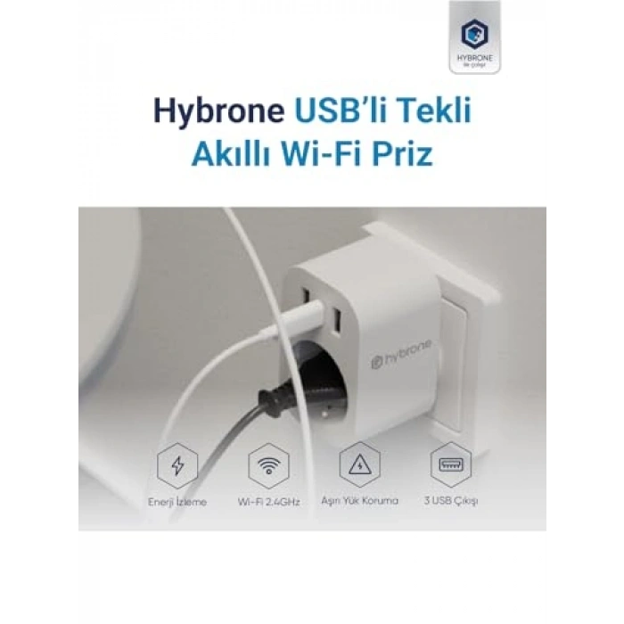 Akım Korumalı Wi-Fi Akıllı Priz, Uzaktan Kontrol Edilebilir
