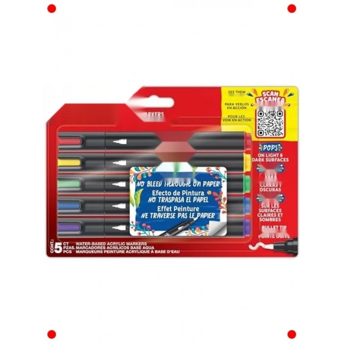 Akrilik Boya Fırça Uçlu Kalem Seti - 5 Adet