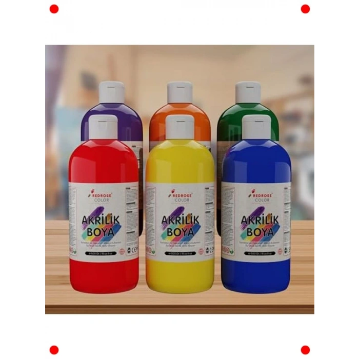 Akrilik Boya Seti 6lı - Ara Renkler 6x500 gr