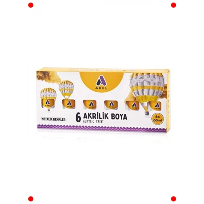 Akrilik Boya Seti | 6x60ml Metalik Renkler | Sanat Malzemesi