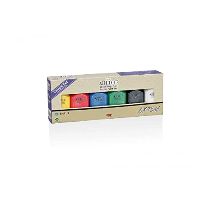 Akrilik Boya Seti, 6x75 ml Canlı Renkler İçin