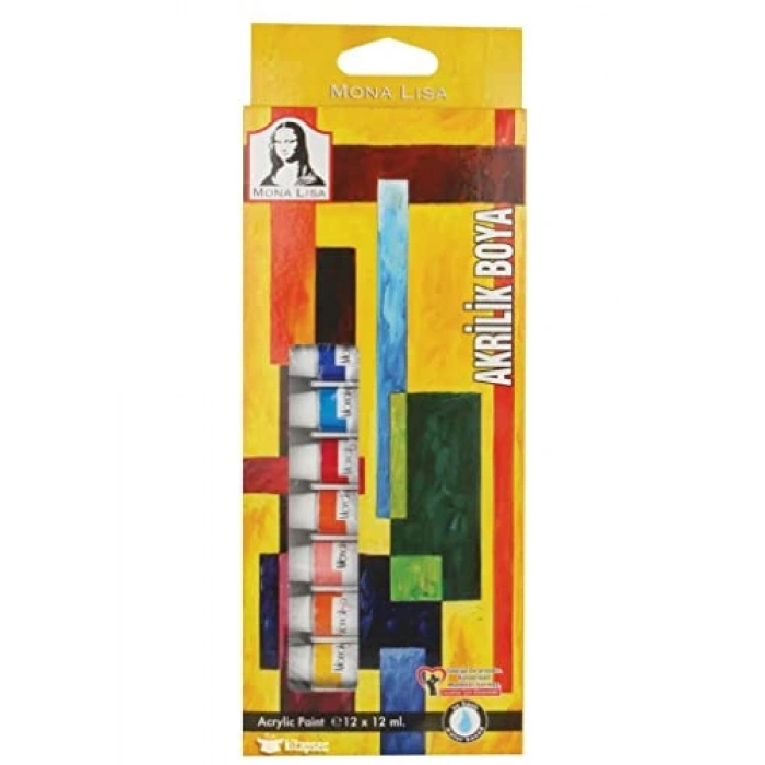 Akrilik Boya Tüp Seti - 12x12 ml, Canlı Renk Seçenekleri