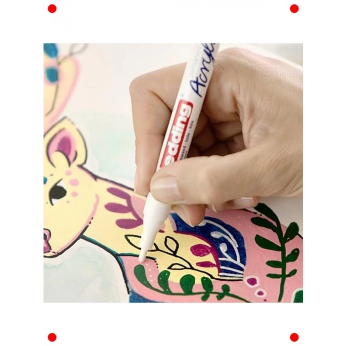 Akrilik Kalem Seti, 8 Adet, Su Geçirmez, Farklı Uçlar