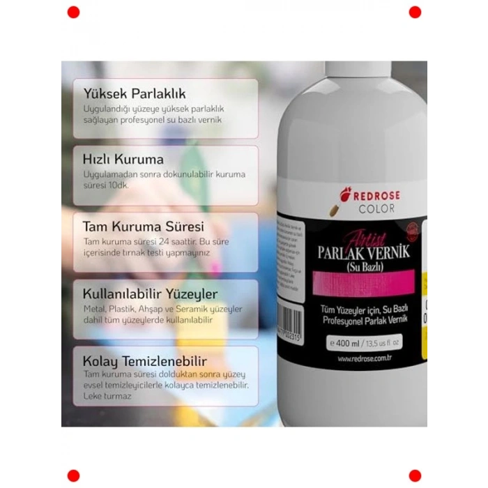 Akrilik Su Bazlı Parlak Vernik Sprey (400 ml)