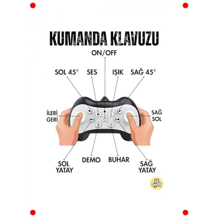 Akrobat 4x4 Uzaktan Kumandalı Araba - Duman ve Işık Efektli