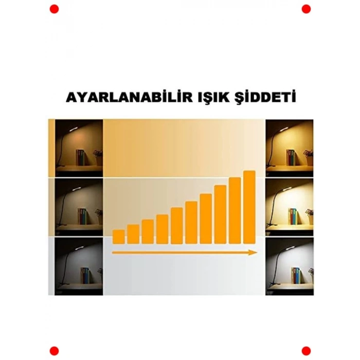 Akrobat Klipsli LED Masa Lambası - Göz Koruyucu, USB