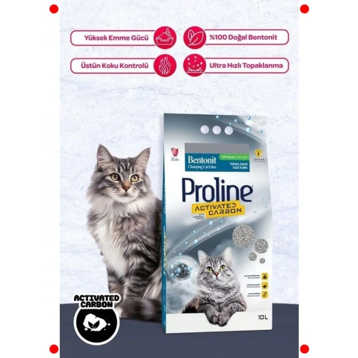 Aktif Karbonlu Topaklanan Kedi Kumu 10 Lt