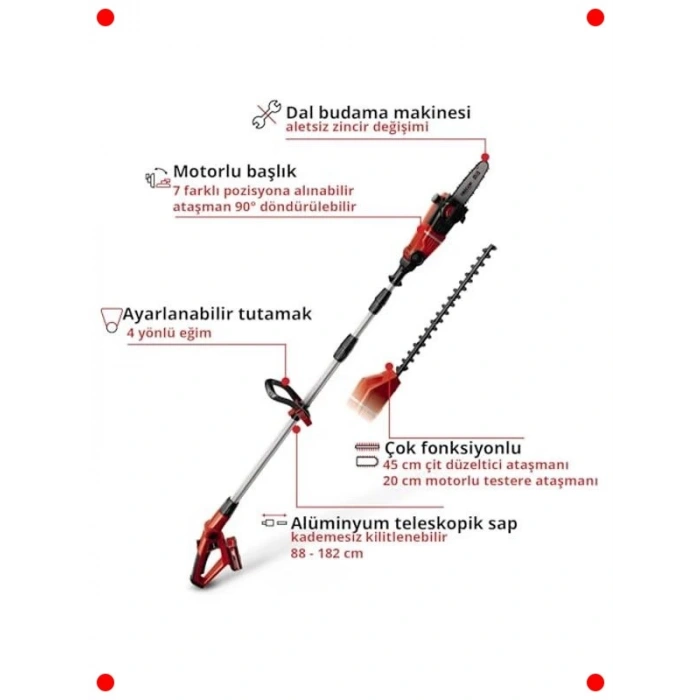 Akülü 2si 1 Arada Budama Seti (18V, 3Ah)