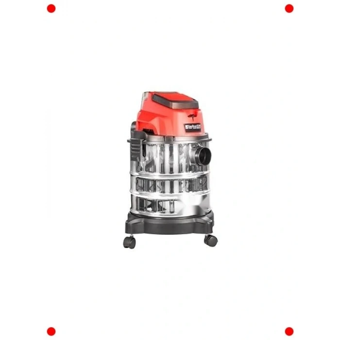 Akülü Islak Kuru Süpürge 20 Litre Paslanmaz Çelik