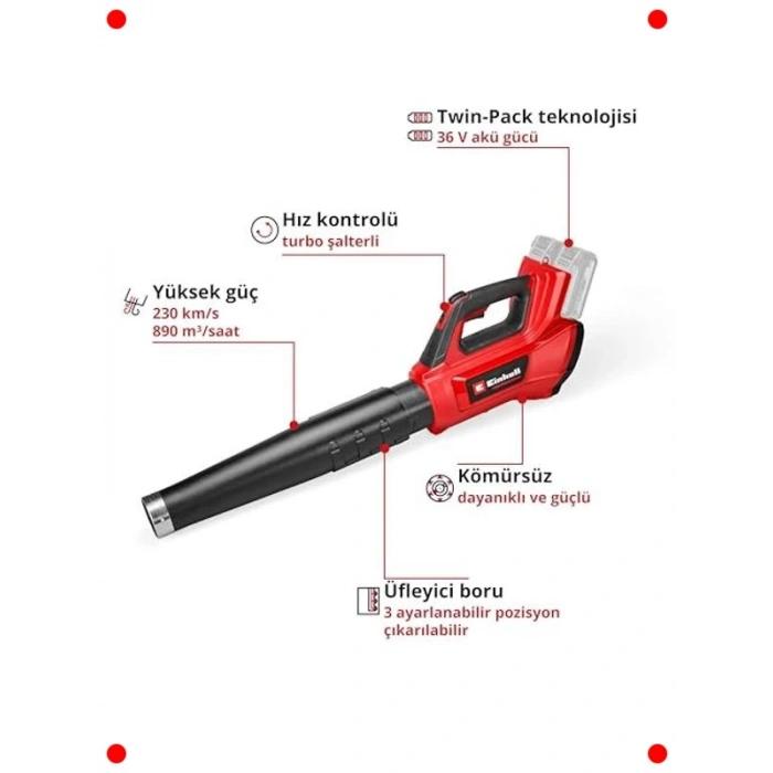 Akülü Kömürsüz Yaprak Üfleyici (Solo)