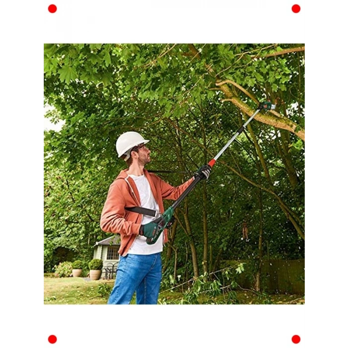 Akülü Uzatmalı Budama Makinesi (18V, Pil ve Şarj Dahil)