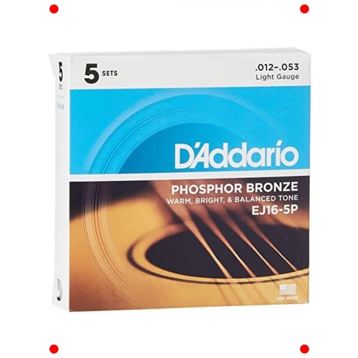 Akustik Gitar Teli Seti - Hafif (.012-.053) - 5 Paket