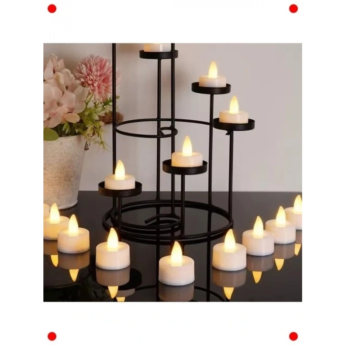 Alevsiz Pilli LED Dekoratif Mum Seti