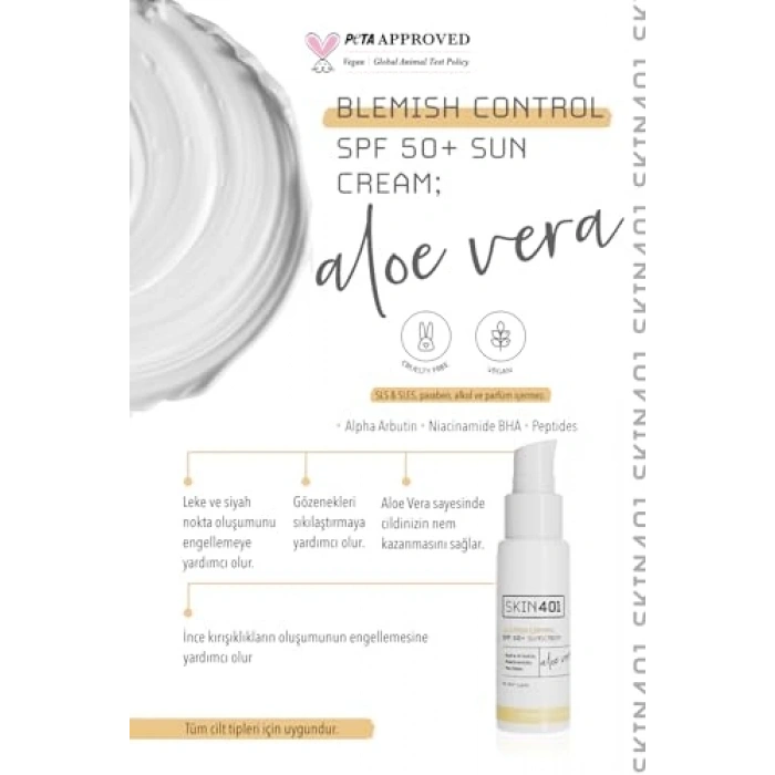 Aloe Vera İçerikli SPF 50+ Güneş Koruyucu 50 ml