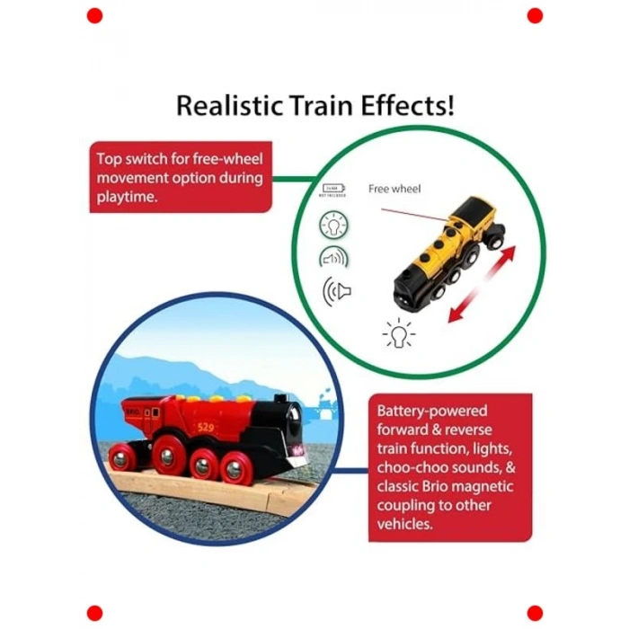 Altın Renk Ahşap Oyuncak Lokomotif