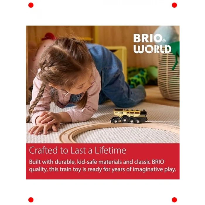 Altın Renk Ahşap Oyuncak Lokomotif