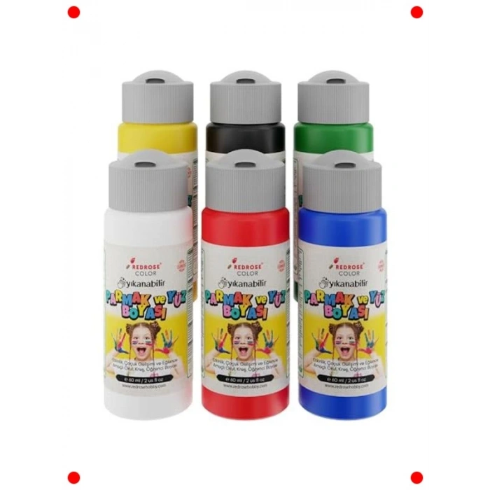 Ana Renkler Parmak Boyası Seti - 6x60 ml