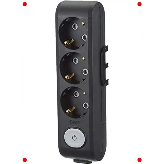 Anahtarlı Siyah Çocuk Korumalı Grup Priz