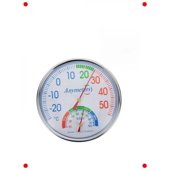 Analog Isı ve Nem Ölçer - Pilsiz, Mekanik