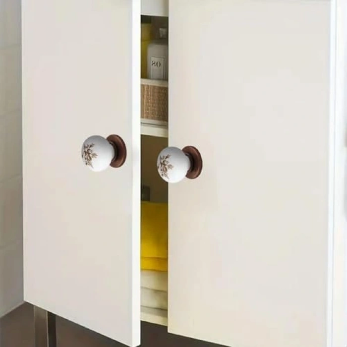 Antik Bakır Düğme Kulp Seti, 5 Adet, Mutfak Kullanımı