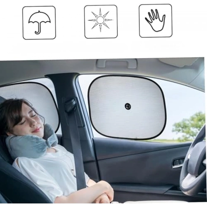 Araba Ön Cam Güneşliği 2 Adet Katlanabilir Şemsiye Modeli