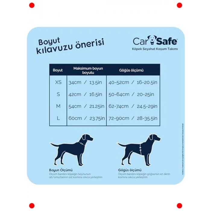 Araba Seyahat Köpek Göğüs Tasması Orta Boy Siyah