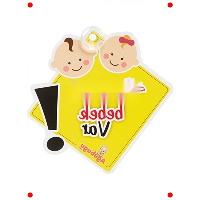 Arabada Bebek Var Uyarı Levhası – Sarı Renk