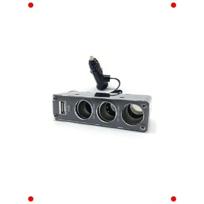 Araç Çakmak Çoklayıcı ve USB Şarj Soketi