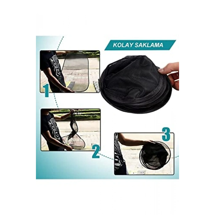 Araç Güneşlik Perde Seti, 3 Parça Vantuzlu Tasarım