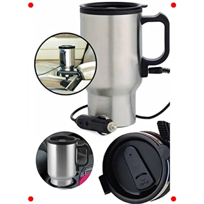 Araç İçi Çelik Su Isıtıcı Termos Bardak