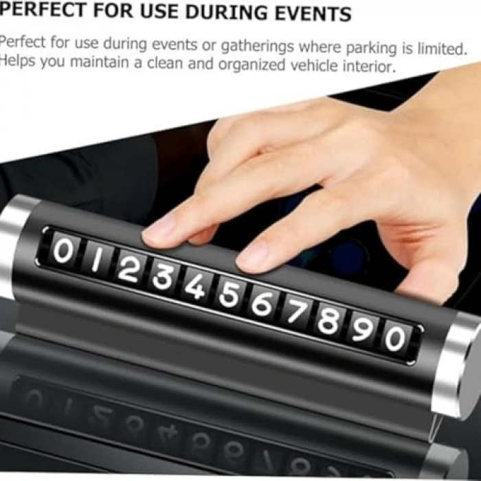 Araç İçi Çevirmeli Park Telefon Numaratörü, Siyah Renkli Parkmatik Numaralık