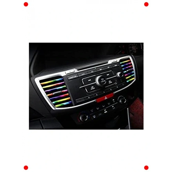 Araç İçi Klima Izgara Dekoratif Şeritler (Gökkuşağı)