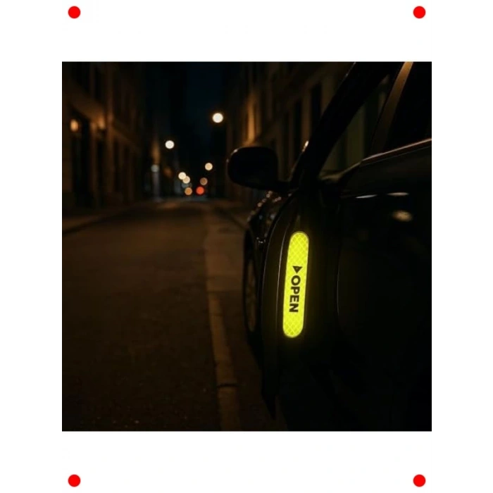 Araç Kapısı Reflektif Uyarı Etiketi Sarı Neon (4 Adet)