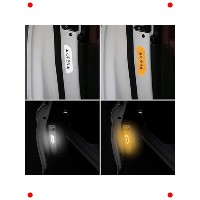 Araç Kapısı Reflektif Uyarı Etiketi Sarı Neon (4 Adet)