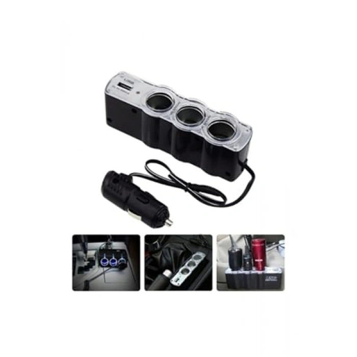 Araç Oto Çakmak Çoklayıcı, USB Uyumlu